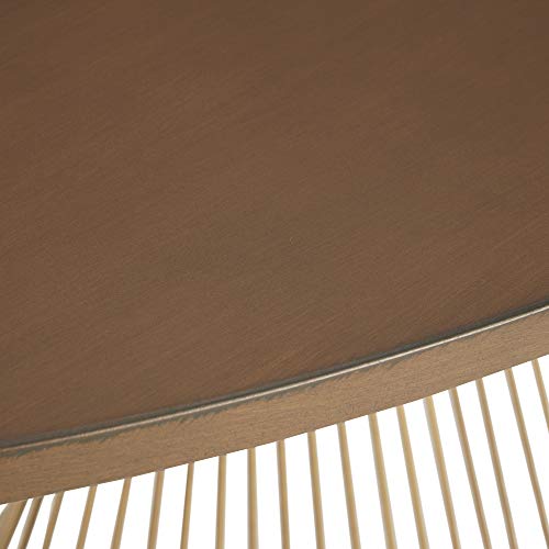 Ink+Ivy Mercer Dining Oval Solid Wood Tabletop, Metal Wire Frame Base Mid-Century Modern Style Dinner Tables, 70" Wide, Bronze #TOP4