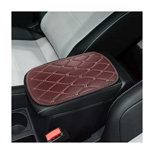 CGEAMDY Universal-Armlehnenkissen aus Leder, weich, rutschfest, wasserdicht, Autozubehör für Suv, LKW, Auto (Burgunder-Beige)