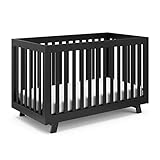 Storkcraft Beckett 3-in-1 Convertible Crib (Black) – Converts from Baby Crib to Toddler Bed and Daybed, Fits Standard Full-Size Crib Mattress, Adjustable Mattress Support Base