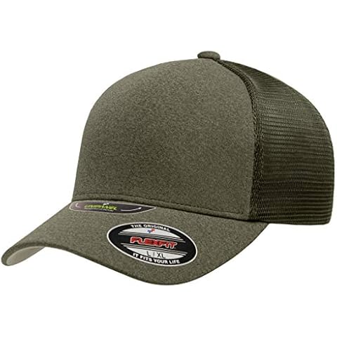 Flexfit Melange UniPanel Trucker Cap, Olive, Large/XLarge Cover