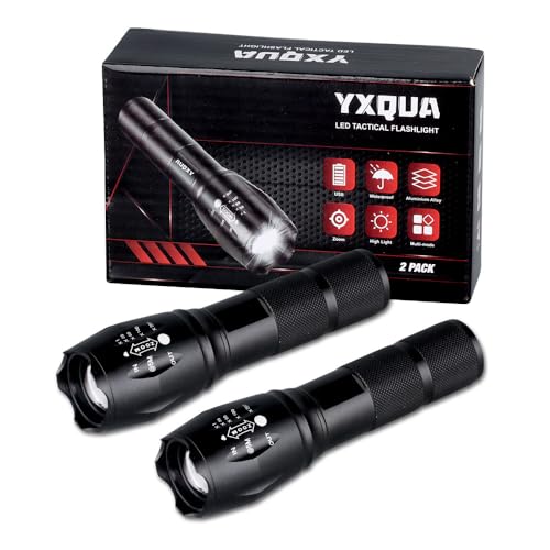 Lampe de poche rechargeable puissante YXQUA torche 8381 lumens étanche zoomable secours extérieur