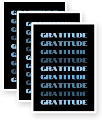 Gratitude Blue Repeating Gradient Word Vinyl Stickers 3 Pack 3 Inch image 5