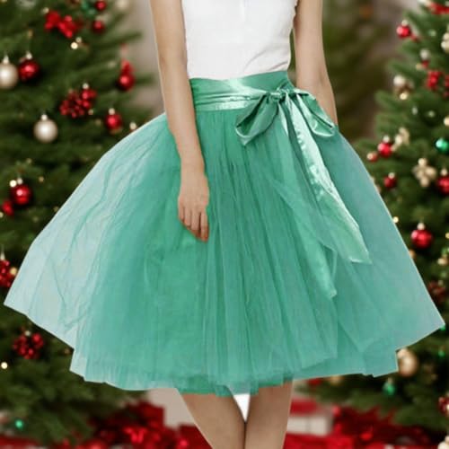 WDPL Women's A Line Short Knee Length Tutu Tulle Party Skirt Teal X-Large