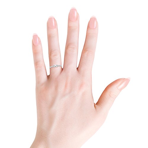Round Lab Grown Diamond Infinity Promise Ring In 14K White Gold #TOP3