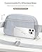 Pritent Fanny Packs for Women Cross Body Bag Waterproof Belt Bag with Adjustable Strap and Zipper Back Pocket Small Crossbody Bags Fashion Waist Packs for Workout Travelling(Light Gray)