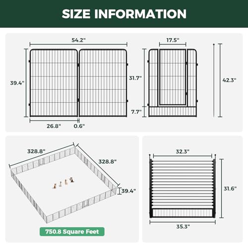 Image of FXW Instant Dog Playpen with RV Step Grid for RV Camping, 40 inch H, 48 Panels | Quick-Setup & Heavy-Duty Play Yard, Helps Close Stair Gaps, Fits 32 inch RV Step Opening, For Medium & Large Dogs, Patented