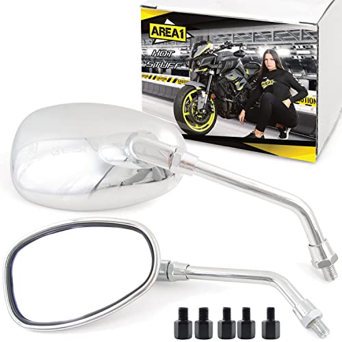 Applicazione: Specchietti con filettatura destra da 10 mm ciascuno, la fornitura include 5 adattatori, ad esempio 8 mm di filettatura destra e diversi adattatori per la filettatura sinistra, quindi montabili sul 95% di tutti gli scooter e le moto.