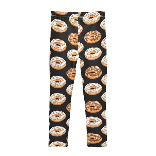 Cute Donut Sweet Food Girls Leggings Ultra Soft Compression Yoga Gym Pants for Kids 4-10T2