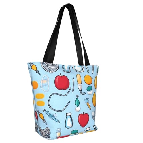 Cartoon tools Print Lightweight Shoulder Bag Summer Outings Tote Bags Travel Hiking Work Casual Use2