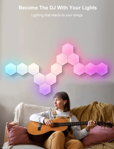 Oupurled 10 Pack Hexagon Light Panels, Led Hexagon Wall Lights With App Remote Control, Smart Wall Light With Music Sync, Night Light Honeycomb Lights For Living, Bedroom, Gaming Room #TOP6