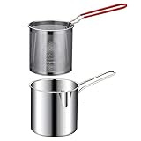 Mini-Fritteuse Edelstahl für den Heimgebrauch, kompaktes, ölsparendes Geschirr effizientes Kochen...