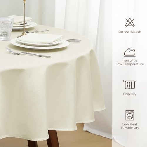 Nappe ronde anti-tache et infroissable lavable pour table de cuisine