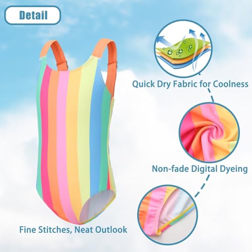 Image of Girls One Piece Swimsuits Tie Dye Bathing Suit for Girls Hawaiian Swimwear 3-16 Years