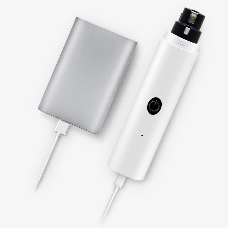 Pet Nail Grinder for Dogs & Cats, 2-Speed Electric Pet Nail File with Safety Guard, Low Noise & USB Rechargeable, Gentle Paws Grooming Tool for Small Medium Large Pets (White)