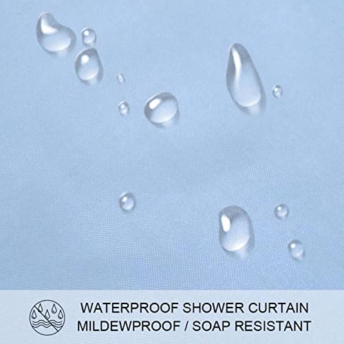 Rideau de douche imperméable pour éviter les éclaboussures au sol bleu ciel