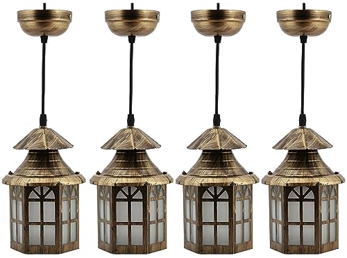 Image of GreyWings Antique Hanging Ceiling Pendant Light Lamp (Color Copper Antique) Pack of 4
