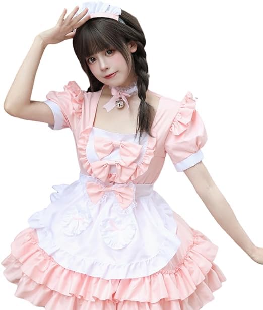 [キン・フクロウ＼ＫＩＮ－ＦＵＫＵＲＯＵ] メイド服 コスプレ コンカフェ メイド ショート丈 可愛いリボン メイドコスチューム ハロウィン仮装 レディース ハロウィンメイド イベント パーティー