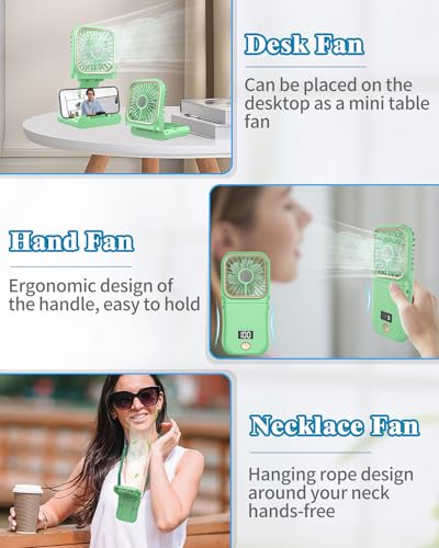 Mini Fan Handheld Foldable Fan,USB Personal Fans Portable Rechargeable Battery Fan 3 Speeds,Small Handheld Fan Cute Face Cooling Fan Quiet Fan Cordless Fan Portable Fan for Travel Camping Park