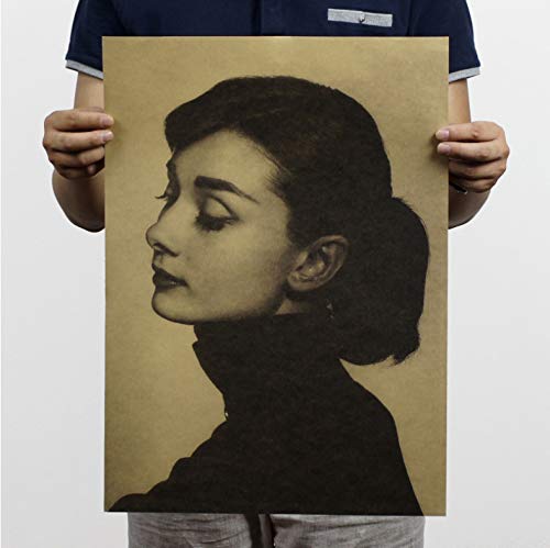 Aymsm Vintage Paper Retro Classic Movie Poster - Breakfast at Tiffany póster Vintage Audrey Hepburn Cuadros de Arte de Pared 51 * 35.5cm sin Marco