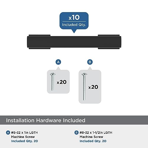 Image of Amerock 10BX37090MB | Matte Black Cabinet Pull | 3 inch (76mm) Center-to-Center | 30 Pack | Triomphe | Furniture Hardware