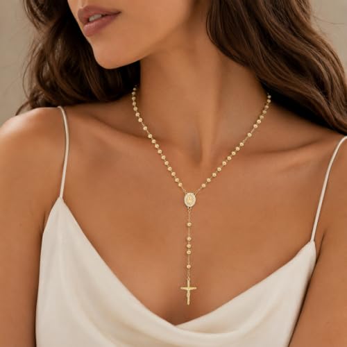 Women's Gold Catolicos Rosary Necklace  - image 3