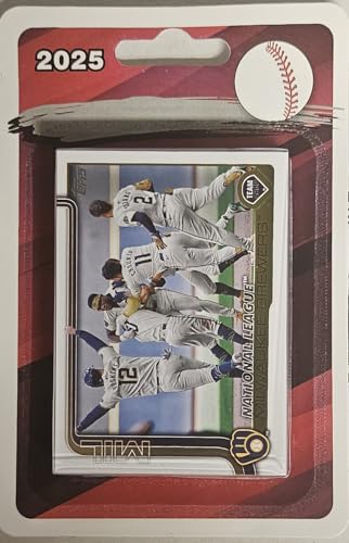 2025 Topps Series 1 & 2 Brewers Milwaukee Blister Pack Team Set 21 Cards Carlos Rodriguez Christian Yelich Freddy Peralta Colin Rea
