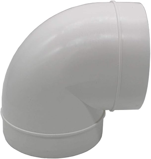 Kair 90 Degree Elbow Bend 125mm - 5 inch Round Plastic Ducting Joint to Connect Round Duct Pipe or Flexible Hose