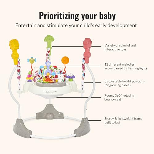 Dream On Me Zany 2-in-1 Activity and Center Bouncer in Elephant Print - image 5