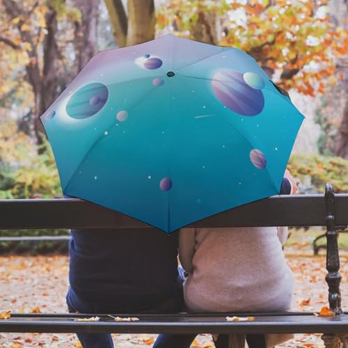 Parapluie voyage rose résistant avec ouverture automatique - 5