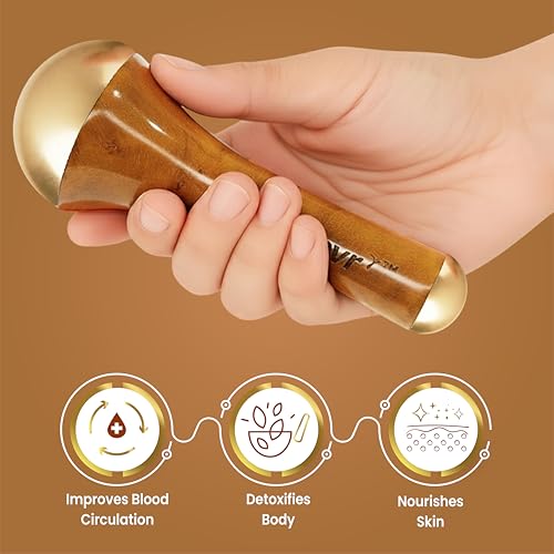 Image of Recovr 2 in 1 Certified Kansa Foot Massage Wand | Traditional Bronze & Wooden Foot Massager | Deep Relaxation,Blood Circulation Support & Stress Relief for Tired,Aching Feet | Daily Detox Massage Tool