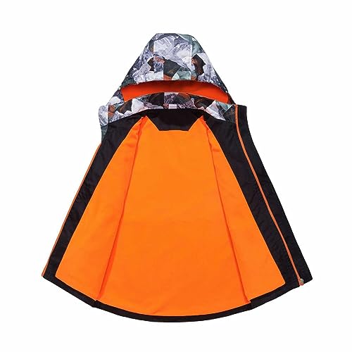 Kids Boys Girls Hooded Coats Toddler Baby Fall Winter Jackets Outerwear Clothes Windbreaker Zip (Orange, 3-4 Years)2