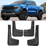 Mud Flaps Tire Splash Guards for 2024 2025 Ford Ranger Accessories Heavy Duty Front and Rear Mud Flaps fit Ranger XL, XLT, Lariat (Won't Fit Raptor)