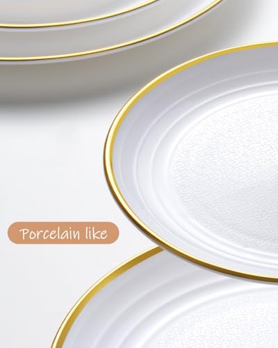 Lzerking 13pcs Dessert Table Display Set, 6 3-Tiered Cupcake Stands (3round & 3square) with 4 Trays & 3 Tongs, White Gold Plastic for Wedding, Tea Party, Baby Shower Decor, Birthday Party Decoration - Image 5