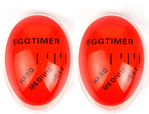 Colour Changing Egg Timer, Bidear 2 Pack Heat Sensitive Egg Timer in Boil Water for Kitchen,Orange,5.5 x 4.5 x 3 cm