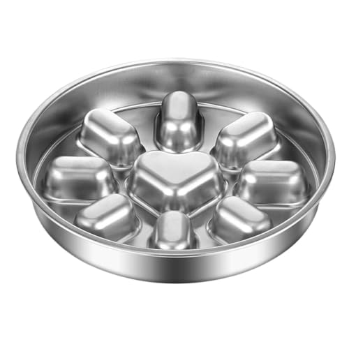 Dog Slow Feeder Bowl - Anti-Choking Maze Pet Dish | | Stainless Steel Puzzle Bowl 23x3.5cm | For Dogs With Non-Slip Base For Med