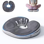 Auoketuo Cuscino ortopedico a ciambella in memory foam – Sollievo per coccige, emorroidi, sciatica, gravidanza, post-partum & recupero post-operatorio (grigio)
