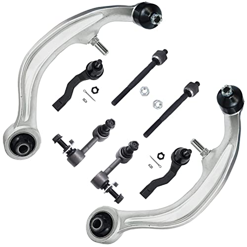 Image of Detroit Axle - 8pc Front End Suspension Kit for 03-07 Infiniti G35, 03-09 Nissan 350Z, 2 Lower Rearward Control Arms w /Ball Joint 4 Tie Rods 2 Sway Bars 2003 2004 2005 2006 2007 Replacement