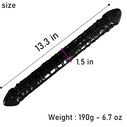 13 Inch Realistic Double-Ended Dildo Adult Toy Lesbian, Flexible Clear Jelly Double Sided Dildos For Anal G-Spot Stimulator Sex Toys For Women Men Couple, Sex Toy Adult Flexible Penetration, Black #TOP2