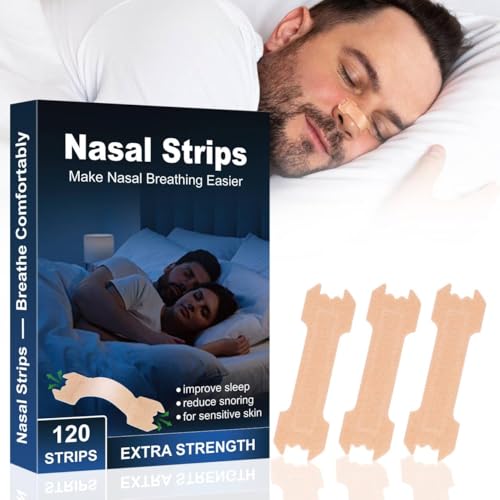 Bandelettes Nasales Anti Ronflement - Bande Nasale, 120 pièces Nasal-Strips pour Sportif et Sommeil - O2