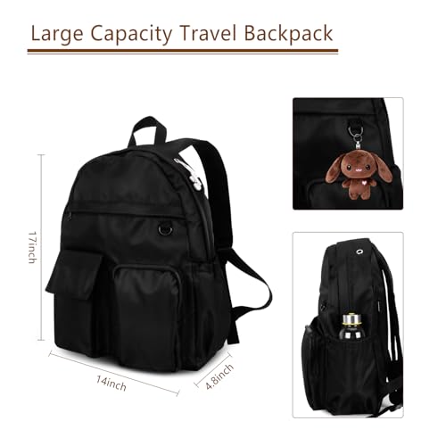 Duryarhall Women's Water-resistant Daypack Backpack, 15.6 Inch Laptop Compartment & Anti-Theft Pocket, Adjustable Padded Straps for Commuting, Travel, Work, College, Black - image 5