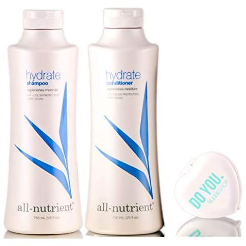 All Nutrient Hydrate Shampoo & Conditioner DUO Set, replenishes moisture (with Sleek Compact Mirror) (25 oz / 750ml Large DUO Kit) Cover
