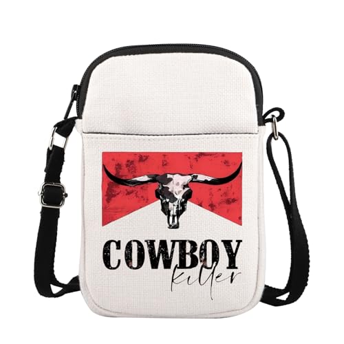 Cowboy Killer Crossbody Bag Western Cowgirl Gift Women Wild Vintage Western Rodeo Crossbody Bag Bull Skull Graphic Bag