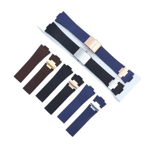Bracelet montre silicone étanche 25mm noir avec outil de pose