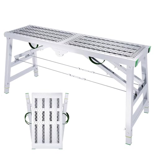 Andamio plegable portátil, plataforma de trabajo de altura ajustable para limpieza de caravanas, pintura alta, decoración de paneles de yeso