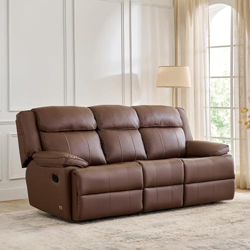 Image of Home Centre | Torino | Faux Leather | Solid Wood | Recliner Sets | Brown | Sofa Set 3+1+1 | 1 Year Warranty
