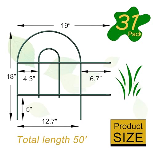 FOREHOGAR Decorative Garden Folding Border Fence, Metal Wire Edging Flower Fence Panel 18in X50ft Outdoor Patio Landscape - Thumbnail 3