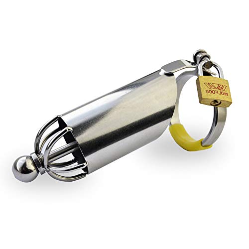 Mannelijke Penis Kooi Rvs Metalen Kuisheidskooi Kuisheidsgordel voor Katheter & Anti-off Ring penis sleeve SM Speeltjes… - Afbeelding 6