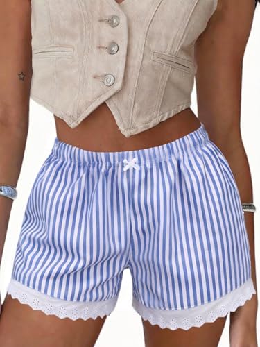 Image of Boxer Shorts for Women Pajama Gingham Shorts Casual Lounge Sleep Plaid Y2K Beach Bottoms for 2026 Summer