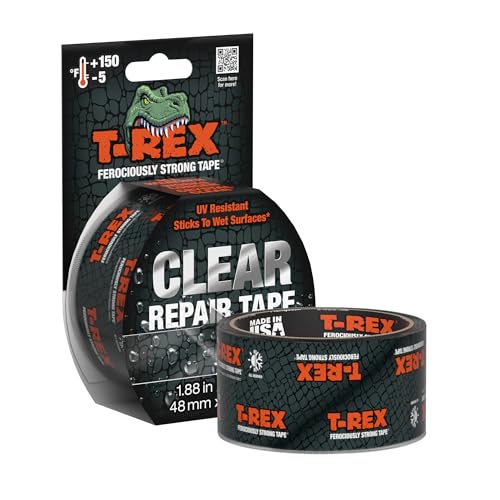 T-REX Ferociously Strong Repair Tape, Sticks to Wet Surfaces, All Weather and UV Resistant, 1.88