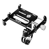 MaxMiles Motorcycle and Bicycle Cell Phone Holder Aluminum Universal Adjustable Phone Mount Smartphone Holder Bike Handlebar Phone Holder for iPhone X 5 6 7 8 Plus Samsung LG (w/Bottom Support Black)
